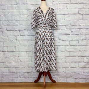 Ann Taylor Petite Geometric Print Midi Dress